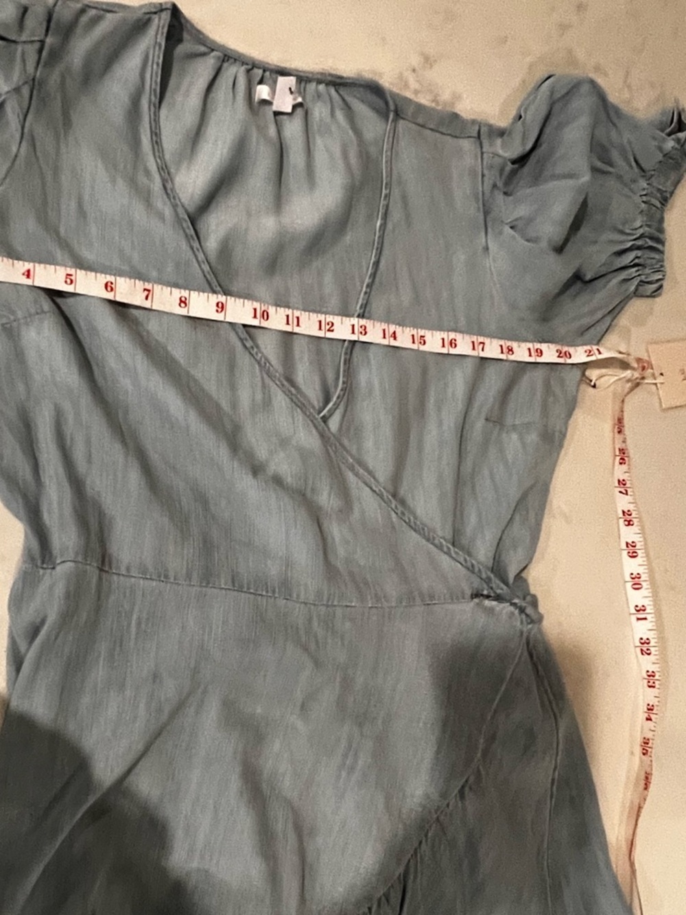 LC Lauren Conrad Pale Blue Wrap-Style Midi Dress - Picture 10 of 15